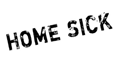 Home Sick rubber stamp. Grunge design with dust scratches. Effects can be easily removed for a clean, crisp look. Color is easily changed.