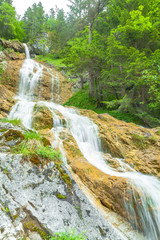 big waterfall in hinterstein (bavaria - germany)