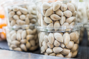 Ginko nuts in shells in plastic containers