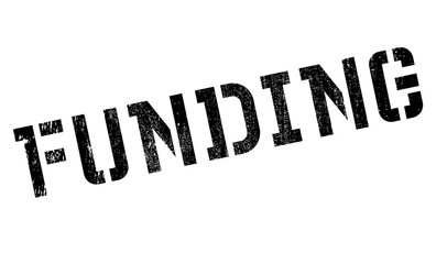 Funding rubber stamp. Grunge design with dust scratches. Effects can be easily removed for a clean, crisp look. Color is easily changed.