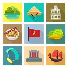 Vietnam travel icons