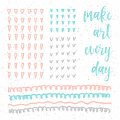 Handwritten lettering isolated on white. Doodle handmade make ar