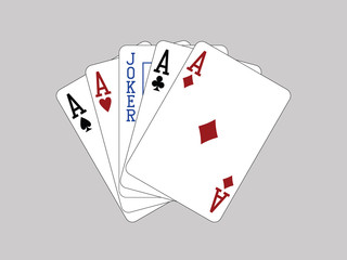 Playing Cards - Five of a Kind - Aces and Joker