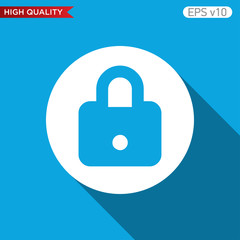 Colored icon or button of lock symbol with background