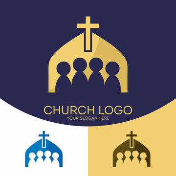Church logo. Christian symbols. Ecclesia Lord Jesus Christ