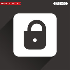 Colored icon or button of lock symbol with background