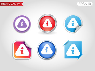Colored icon or button of info symbol with background