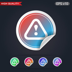 Colored icon or button of attention symbol with background