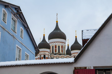 Alexander Nevsky Cathedral, an orthodox cathedral in the Tallinn Old Town, Estonia.
