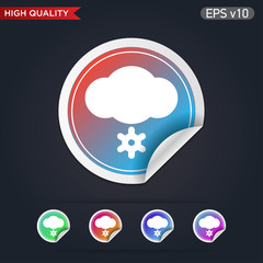 Colored icon or button of snow cloud symbol with background