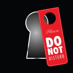 Naklejka premium do not disturb on keyhole in red color illustration