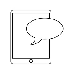 mobile device chat dialog design thin line vector illustration eps 10