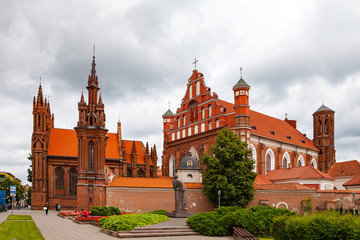 Fototapeta na wymiar Church of St. Anne and church of the Bernardine in Vilnius, Lithuania