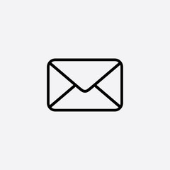 envelope letter mail email line icon black on white