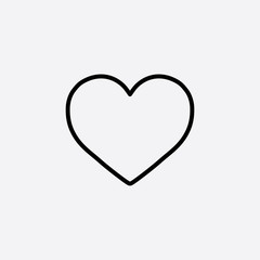 heart love valentine line icon black on white