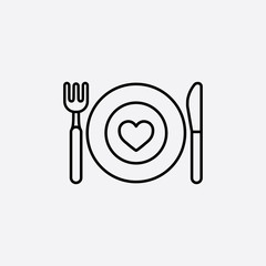 food dinning kitchen menu restaurant line icon black on white