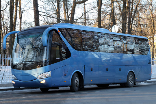 Modern Blue Bus.