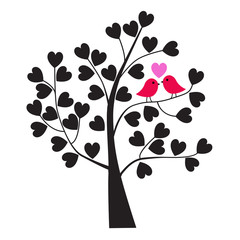 valentine's day birds in tree