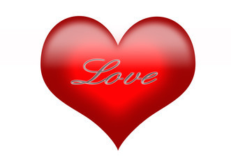 A red heart isolated on white background