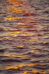 Fototapeta na wymiar Sea water at beautiful sunset