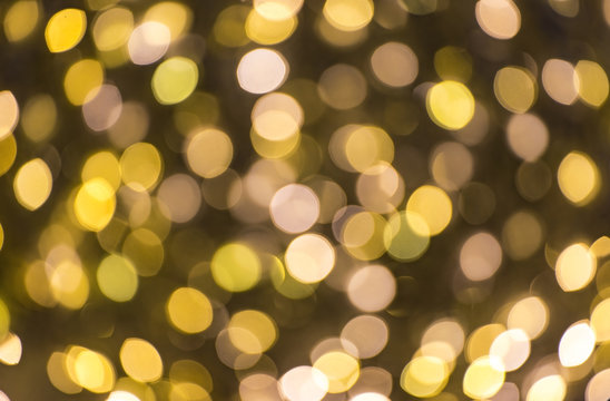 Round yellow light bokeh, abstract background