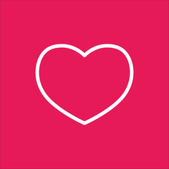 heart love symbol valentine line icon white on pink