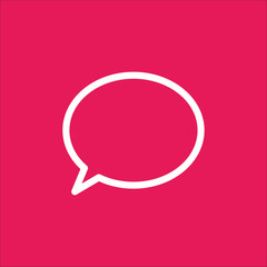speech bubble talk line icon white on pink