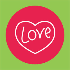 love in heart line icon