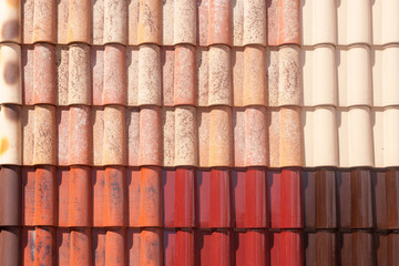 Natural color roof tile pattern