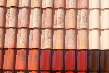 Natural color roof tile pattern