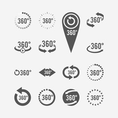 360 degree view related. Vector icons for your design.