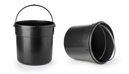 Black bucket on a white © Kornienko Alexandr