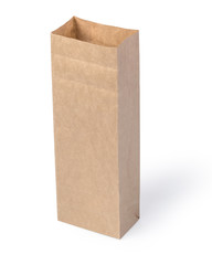 brown paper bag isolated on white