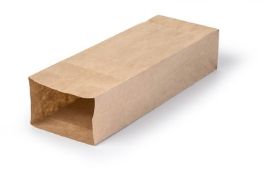 brown paper bag isolated