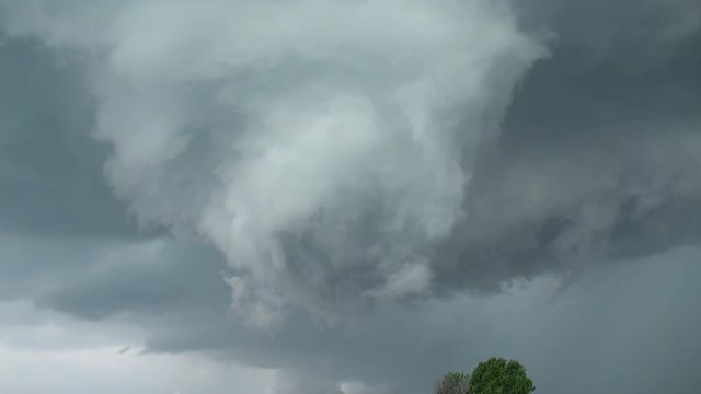 Rotating Wall Cloud Means Possible Tornado