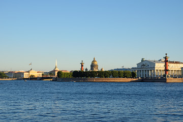 The spit of Vasilievsky island with the hare island in St. Peter