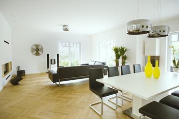 Living room in a modern house, exclusive interior