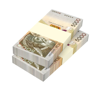 Albanian Money Isolated On White Background. 3D Illustration