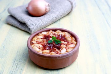 Turkish food Bacon Beans