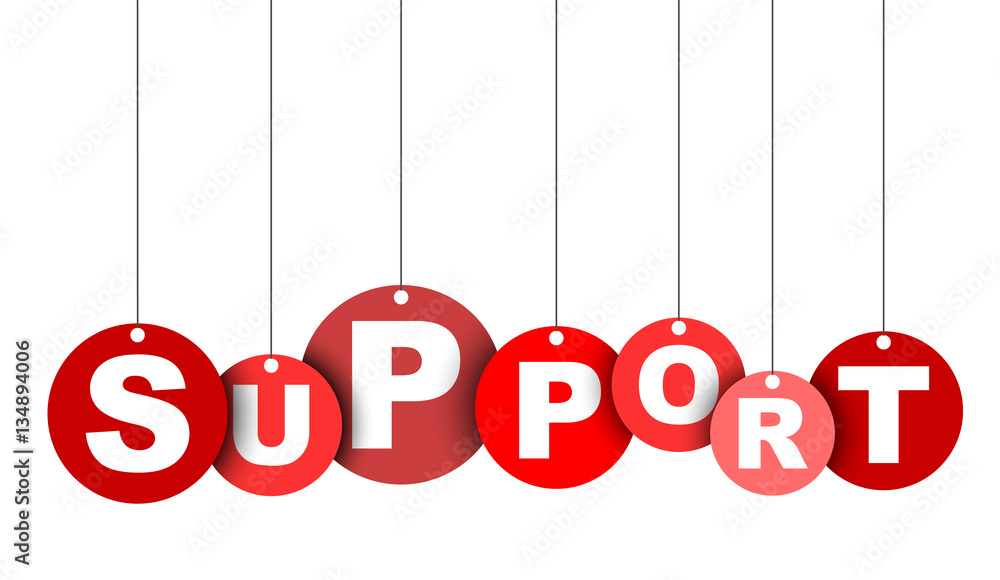 Fototapete Red easy vector illustration isolated circle tag banner support. This element is well adapted for web design.