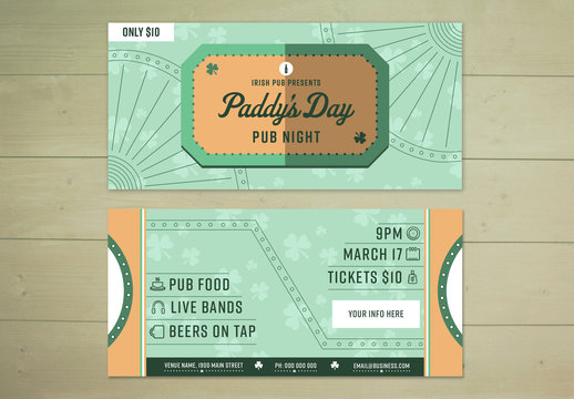 St. Patrick's Day Event Ticket Layout