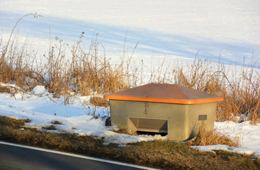 Streugutbox mit Schnee