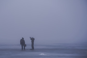 Fishing a Frozen Lake