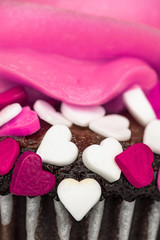Cupcake with hearts