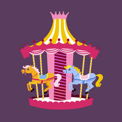 Carousel with horses.