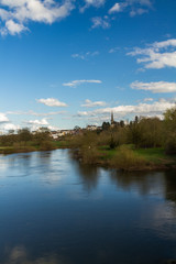 Ross on Wye, river in foreground. Late afternoon.