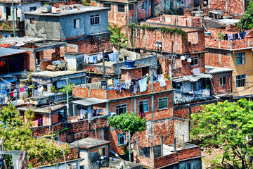 Laundry day in Rocinha, a favela in Rio de Janeiro, Brazil