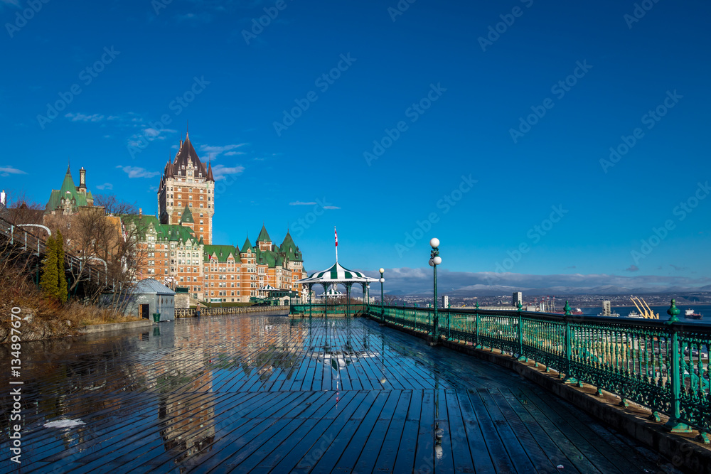 Poster Frontenac Castle and Dufferin Terrace - Quebec City, Quebec, Canada