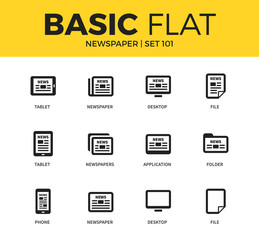 Basic set of Newspaper icons