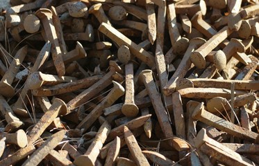 Railroad spike pile 1